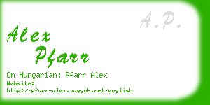 alex pfarr business card